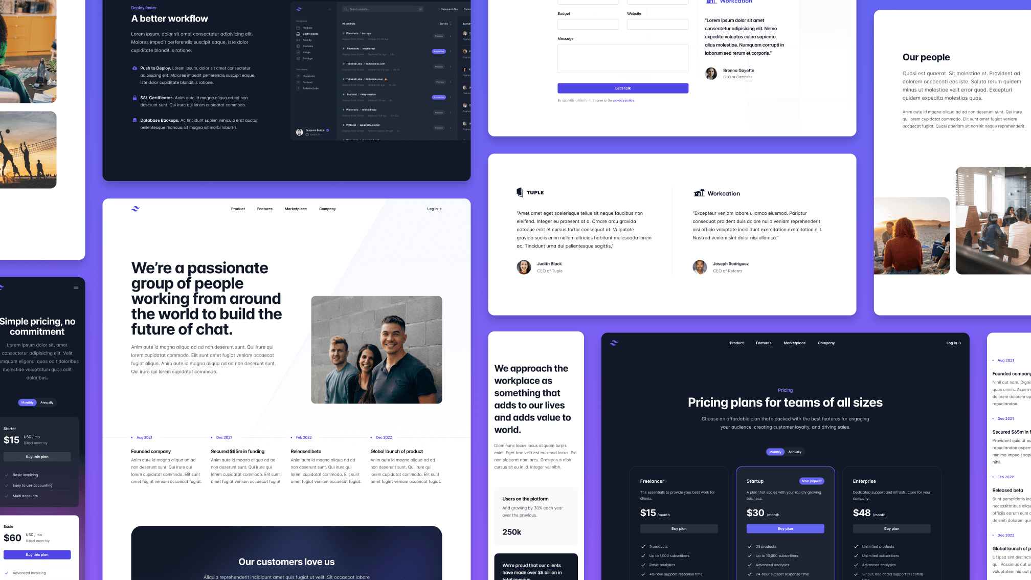 Collage of new marketing component designs