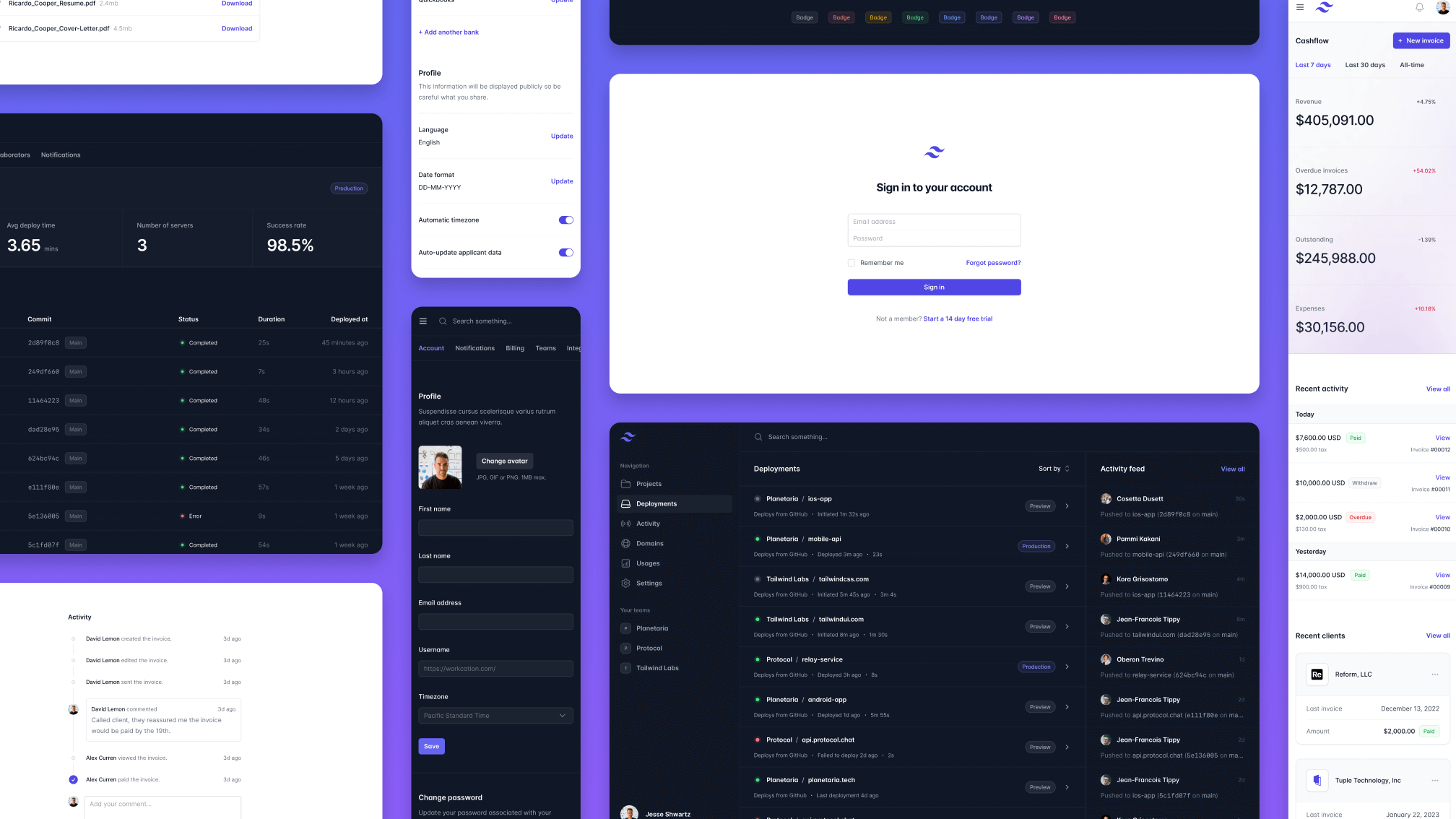 Collage of new application UI component designs