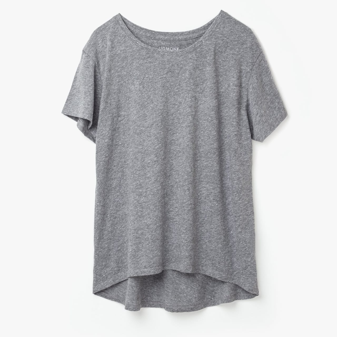 Front of women's basic tee in heather gray.
