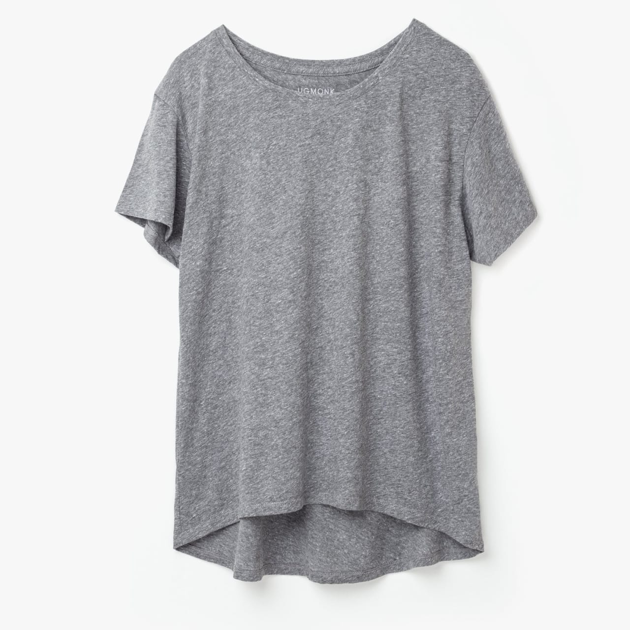 Heather gray basic tee with fitted women's cut.