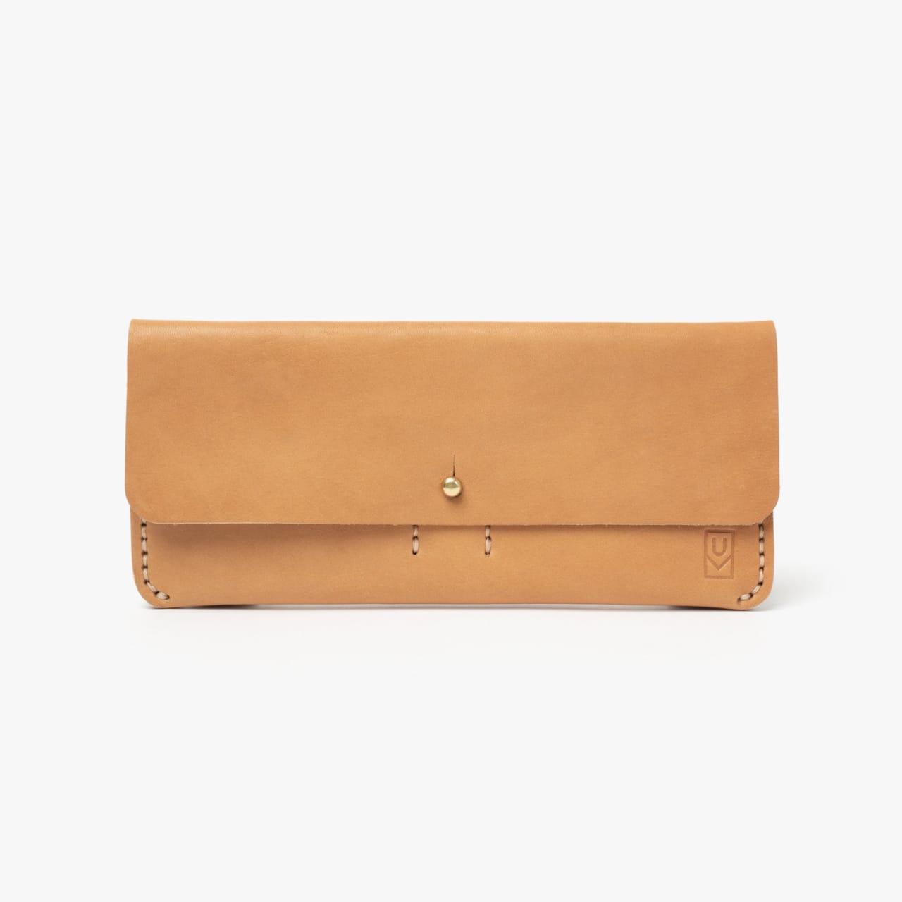 Front of Billfold Wallet in natural leather.